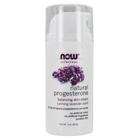 NOW Solutions Natural Progesterone Balancing Skin Cream Calmante Lavanda - 3 oz. NOW Foods