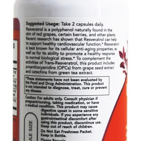 Resveratrol natural 50 mg . - 60 Cápsula (s) vegetal (s) NOW Foods - Imagem 3