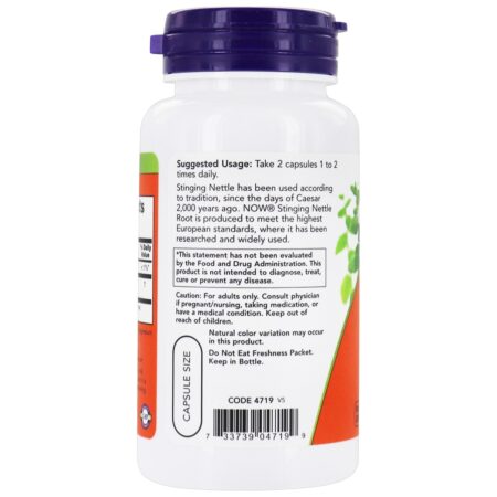 Extrato de raiz de urtiga 250 mg . - 90 Cápsula (s) vegetal (s) NOW Foods - Image 3