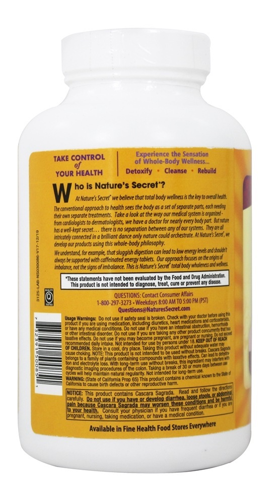 Limpeza do cólon com várias ervas - 275 Tablets Nature's Secret - Imagem 3