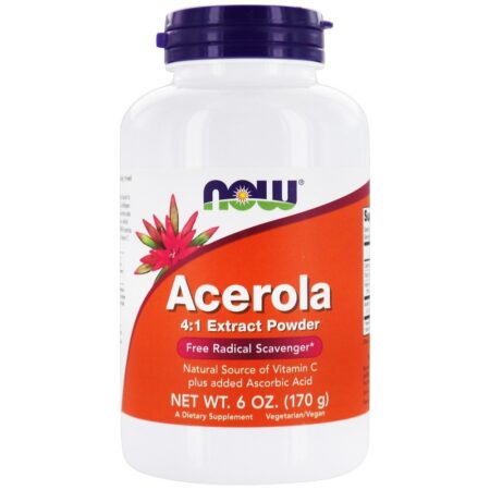 Acerola 4 : 1 Extrator Radical Livre de Pó - 6 oz. NOW Foods