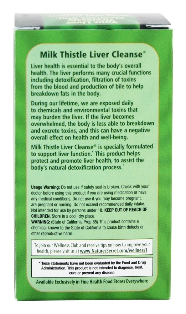 Leite Cardo Fígado Limpar - 60 Tablets Nature's Secret - Imagem 3