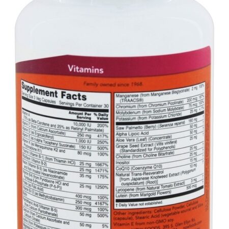 ADAM Multivitamínico Para Homens - 90 Cápsula (s) vegetal (s) NOW Foods - Imagem 2