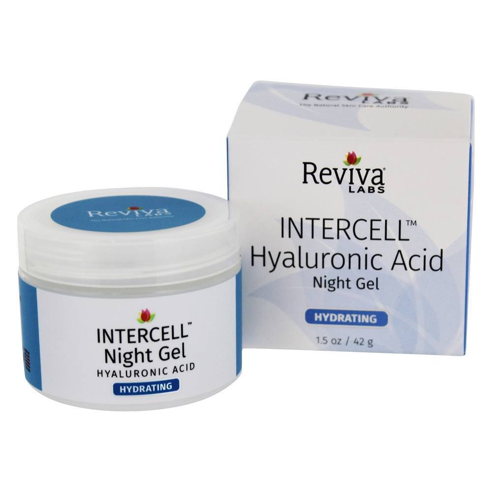 Gel de noite hidratante de ácido hialurônico Intercell para rosto - 1.5 oz. Reviva Labs