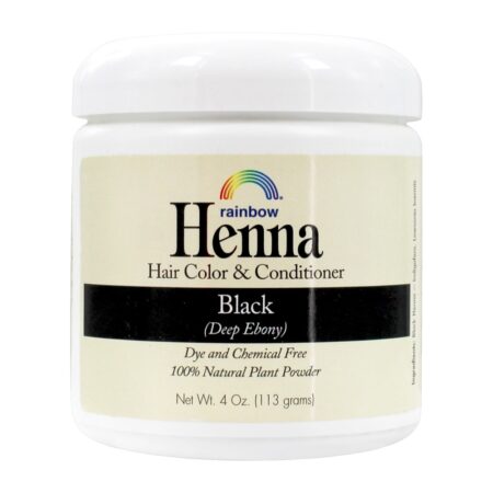 Henna Hair Color & Condicionador Preto - 4 oz. Rainbow Research