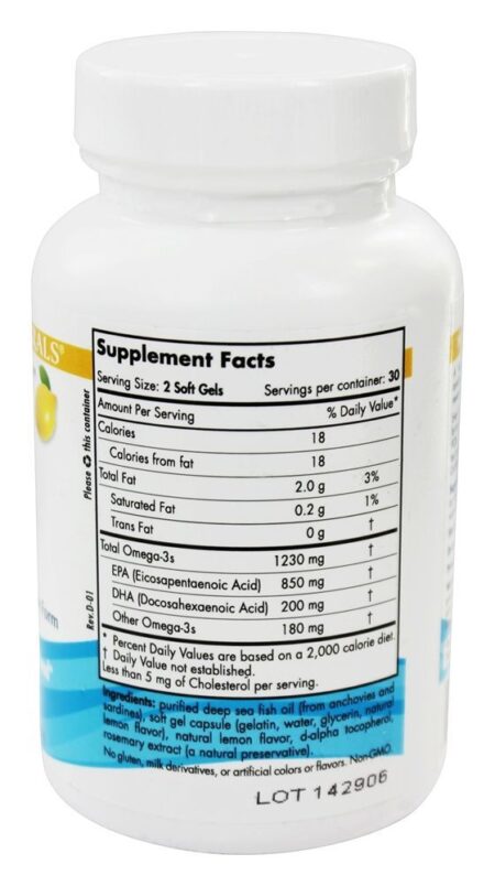 Fórmula EPA Limão 1000 mg. - 60 Softgels Nordic Naturals - Image 2