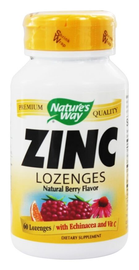 Zinco Losangos Natural Baga Sabor - 60 Pastilhas Nature's Way