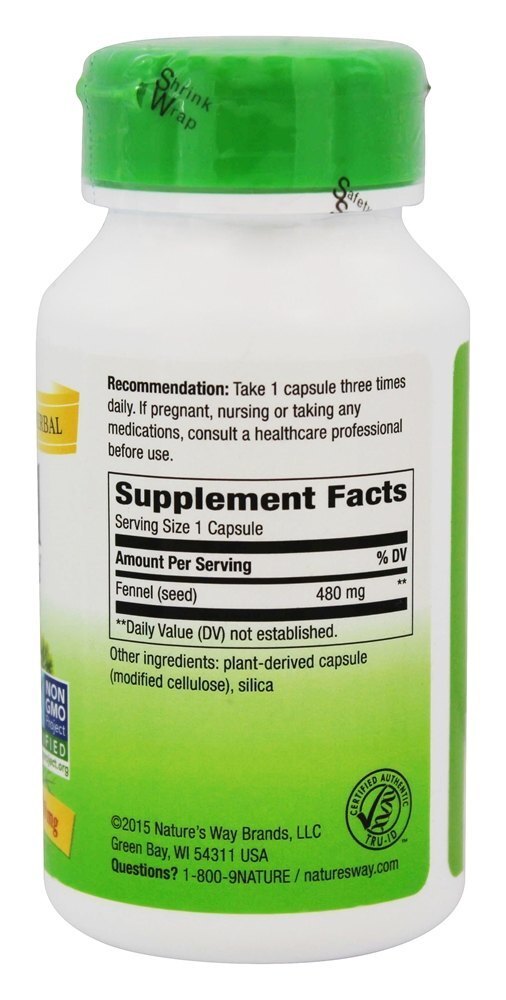 Semente de erva-doce 480 mg. - Cápsulas vegetarianas 100 Nature's Way - Imagem 2
