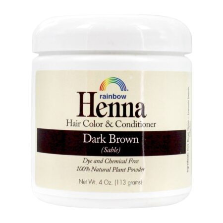 Cor de cabelo de Henna & condicionador marrom escuro - 4 oz. Rainbow Research