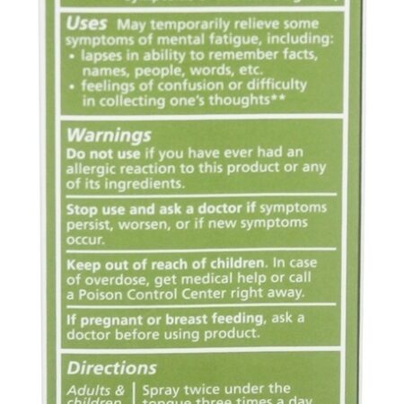 Energia Vital do Cérebro com Spray Oral Homeopático Ginkgo - 1 fl. oz. Liddell Laboratories - Imagem 2