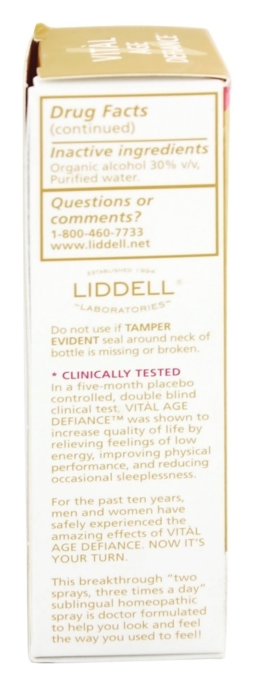 Pulverizador oral homeopático do desafio da idade vital - 1 fl. oz. Liddell Laboratories - Imagem 3