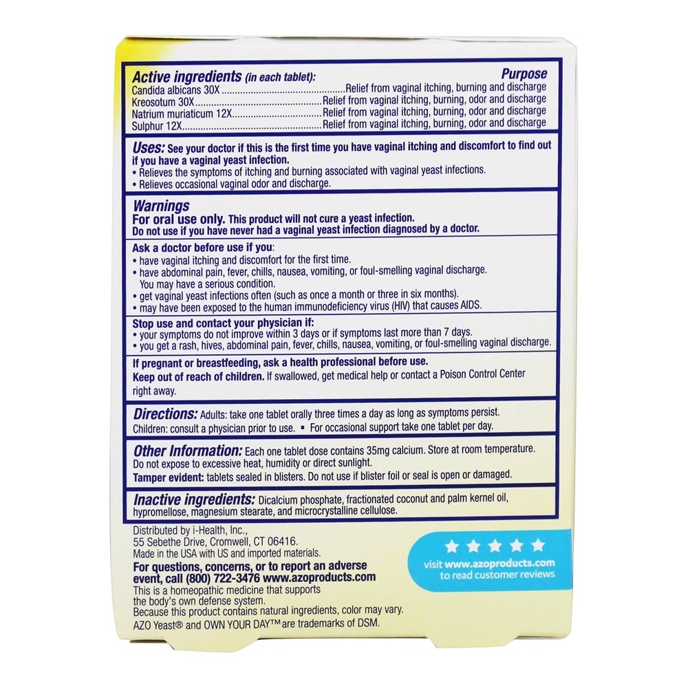 Levedura Plus Fórmula Multi-Sintoma de Alívio Duplo - 60 Tablets Azo - Imagem 2