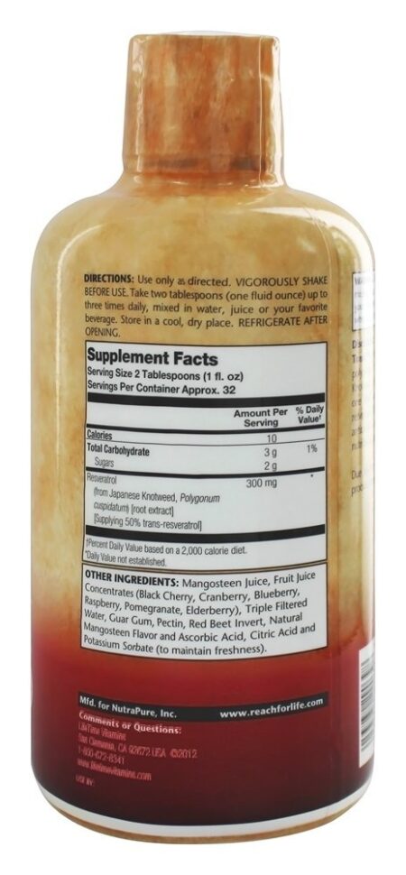 Líquido Resveratrol Vida Tônico - 32 fl. oz. LifeTime Vitamins - Image 2