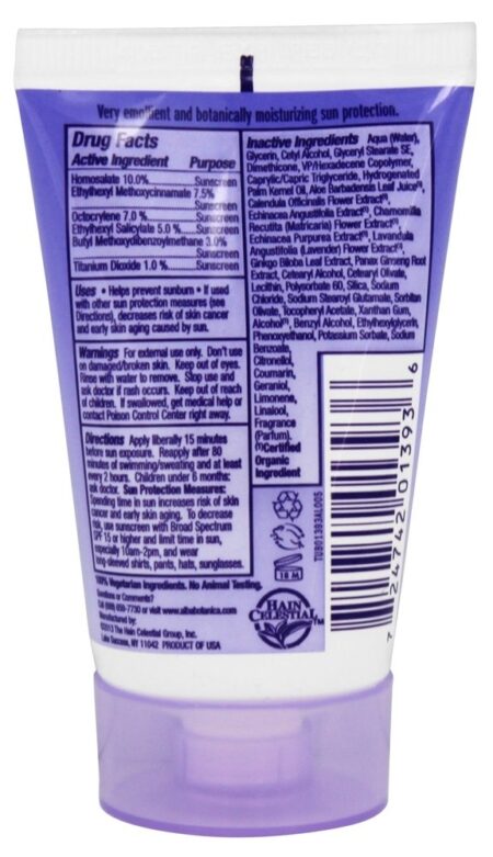 Lavanda Protetor Solar Muito Emoliente 45 SPF - 1 fl. oz. Alba Botanica - Image 2