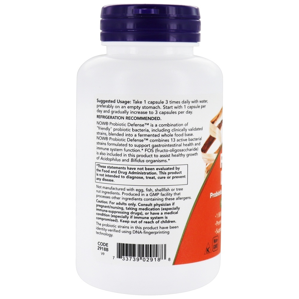 Defesa Probiótica 1 Bilhão de UFC - 90 Cápsula (s) vegetal (s) NOW Foods - Imagem 3