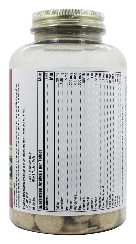 Felino Fórmula Diário Múltiplas Vitamina & Mineral Para Gatos - 90 comprimidos mastigáveis ActiPet - Imagem 2