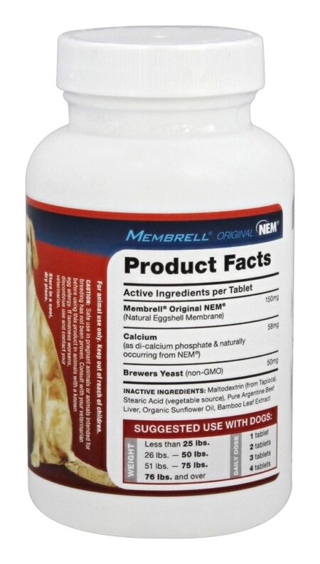 RE-NU Membrana de Casca Natural Canina (NEM) - 60 Tablets Membrell - Image 2