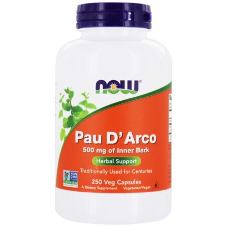 Casca Interna de Pau D'Arco 500 mg. - 250 Cápsula (s) vegetal (s) NOW Foods