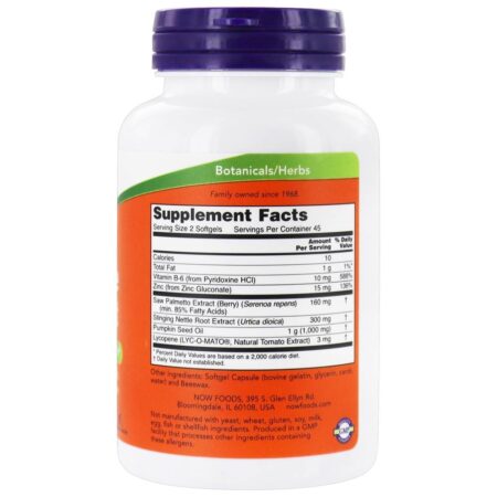 Saúde da Próstata - 90 Softgels NOW Foods - Image 2