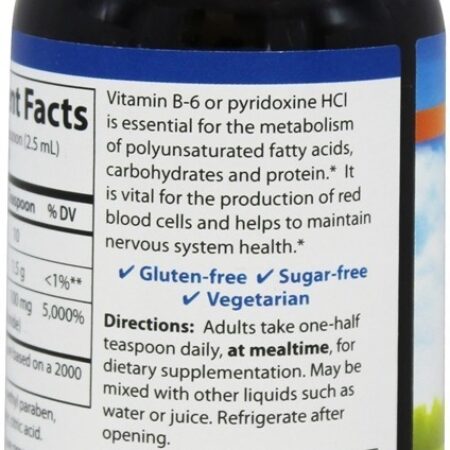 Vitamina B6 Líquida 200 mg. - 4 fl. oz. Carlson Labs - Imagem 3
