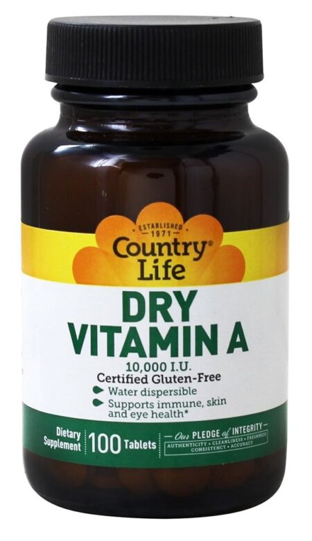 Vitamina A Seca 10000 UI - 100 Tablets Country Life