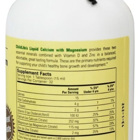 Cálcio Líquido com Magnésio Aroma Natural de Laranja - 16 fl. oz. Child Life Essentials - Imagem 2