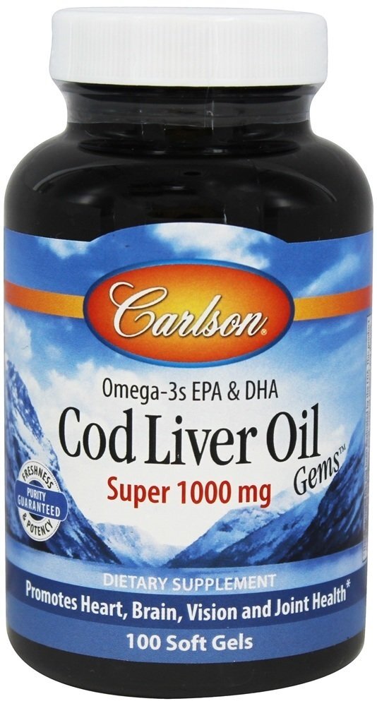 Óleo de Fígado Super Bacalhau 1000 mg. - 100 Softgels Carlson Labs