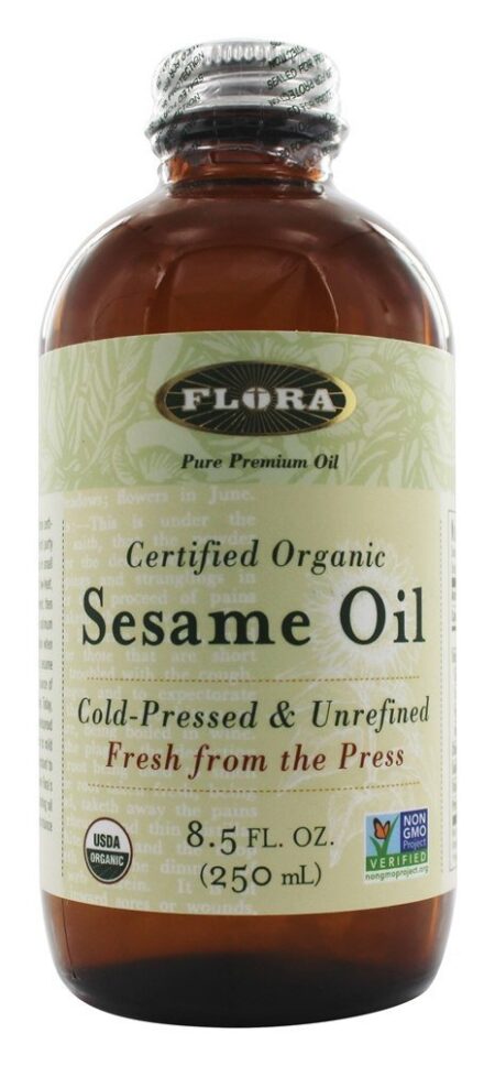 Óleo Orgânico Certificado de Sésamo - 8.5 fl. oz. Flora