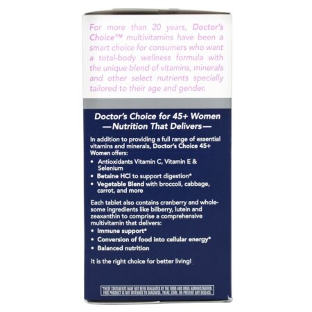 Doctor's Multivitamínico bem Doctor's 45 + Mulheres - 180 Tablets Nature's Way - Image 5