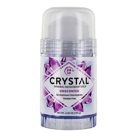 Vara desodorante mineral de cristal sem perfume - 4.25 oz. Crystal Body Deodorant