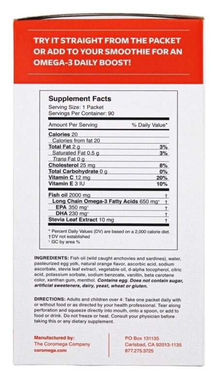 Omega - 3 Orange Squeeze - 90 Pacotes (s) Coromega - Image 2