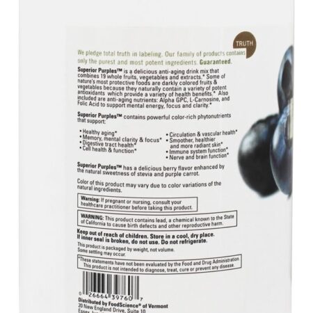 Lutador de Era de Purples Superior - 328.5 Gramas ( 11.59 oz.) FoodScience of Vermont - Imagem 3