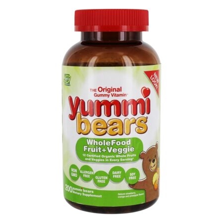 Yummi Ursos Infantil Wholefoo Fruto + Vegetariano - 200 Gummies Hero Nutritionals Products