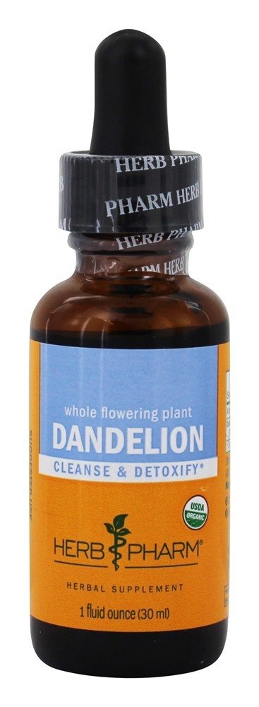 Extrato líquido da planta inteira Dandelion de florescência para limpar e desintoxicar - 1 fl. oz. Herb Pharm
