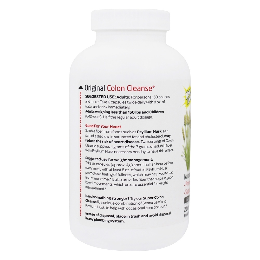 Original Colon Cleanse Com Casca de Psyllium - Cápsulas 200 Health Plus - Imagem 3