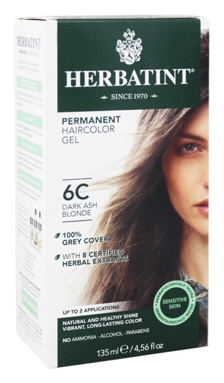 Gel Permanente Haircolor Herbal 6C Cinza Escuro Loiro - 4.56 fl. oz. Herbatint