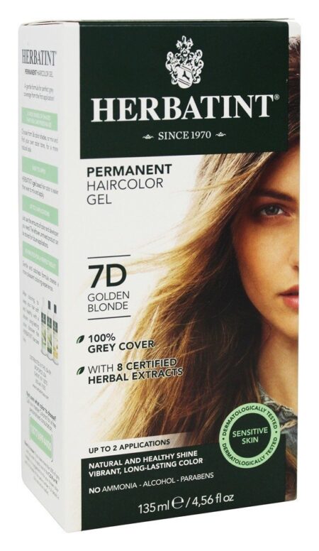 Gel Permanente Haircolor Herbal 7D Loira Dourada - 4.5 fl. oz. Herbatint