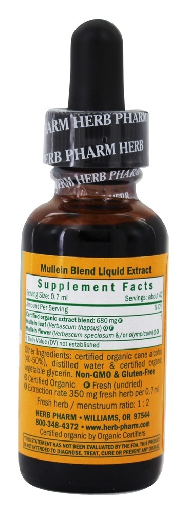 Extrato Líquido de Mistura de Mullein para Suporte ao Sistema Respiratório - 1 fl. oz. Herb Pharm - Imagem 2