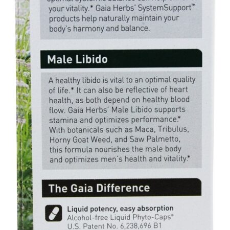 Libido Masculino Líquido - Cápsulas vegetarianas 60 Gaia Herbs - Imagem 4