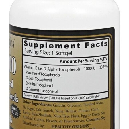 Vitamina E 1000 UI - 120 Softgels Healthy Origins - Imagem 2