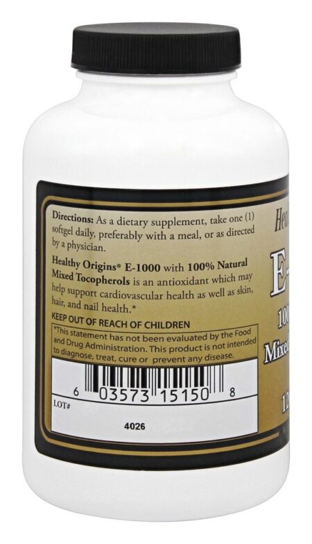 Vitamina E 1000 UI - 120 Softgels Healthy Origins - Image 3