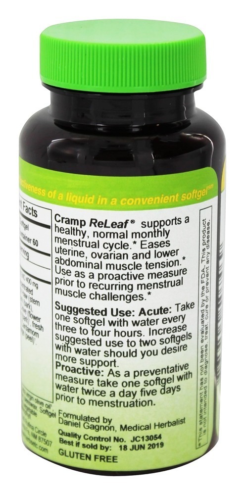 Cramp ReLeaf Sem Álcool - 60 Softgels Herbs Etc - Imagem 3
