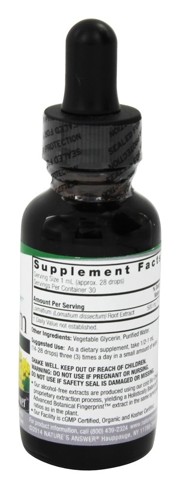 Lomatium Root Sem Álcool - 1 fl. oz. Nature's Answer - Imagem 2