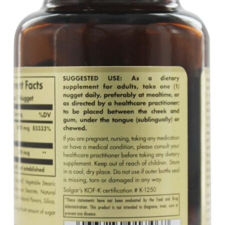 Vitamin B12 Sublingual 5000 mcg. - 60 Pepita (s) Solgar - Imagem 3