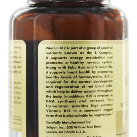 Vitamin B12 Sublingual 5000 mcg. - 60 Pepita (s) Solgar - Imagem 4
