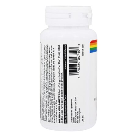 Zinco 50 mg. - Cápsulas vegetarianas 100 Solaray - Imagem 4