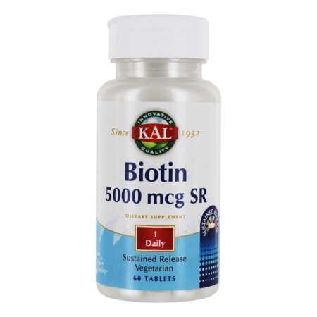 Libertação Sustentada de Biotina 5000 mcg. - 60 Tablets Kal