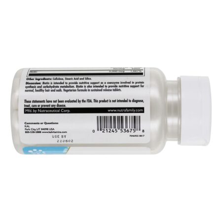 Libertação Sustentada de Biotina 5000 mcg. - 60 Tablets Kal - Image 3