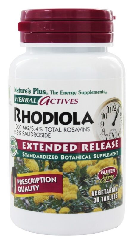 Herbal Actives versão prolongada Rhodiola 1000 mg. - 30 Tablets Natures Plus