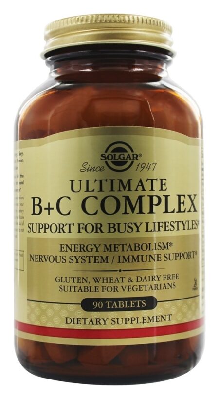 Fórmula de stress complexo Ultimate B + C - 90 Tablets Solgar